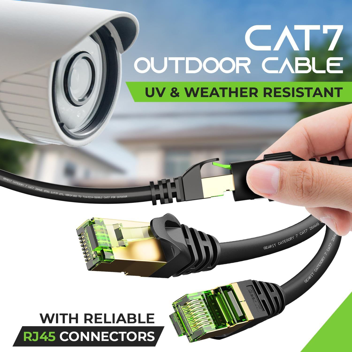 250Ft Cat7 Outdoor Ethernet Cable – Waterproof, Direct Burial, Pure Copper