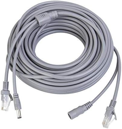 15M/50ft Ethernet Cable Cat5e Network LAN/Power Extension Cord for CCTV Security
