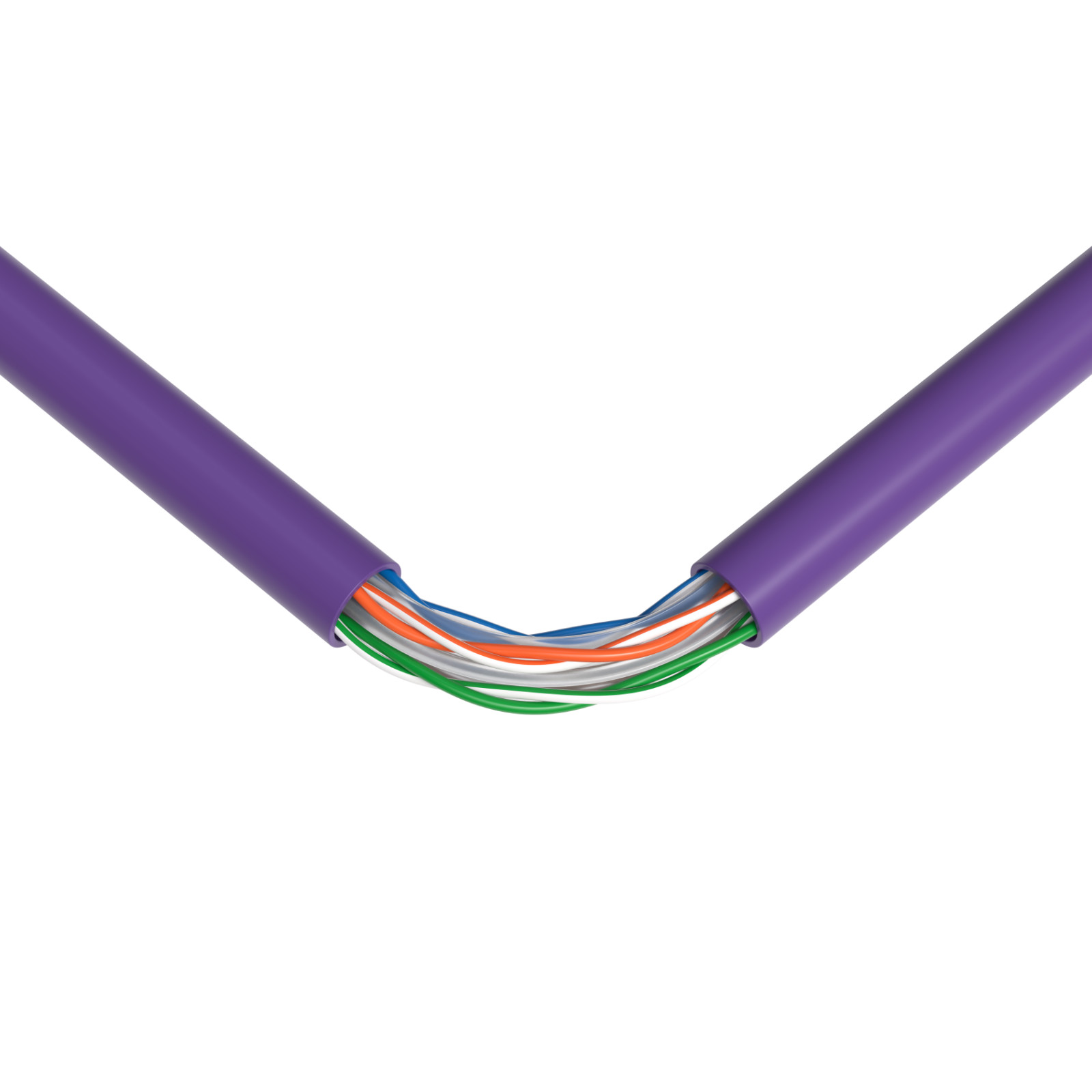 1000FT CAT6 Purple ETL CMR Ethernet Cable UTP Solid Copper 23AWG 550Mhz Wire