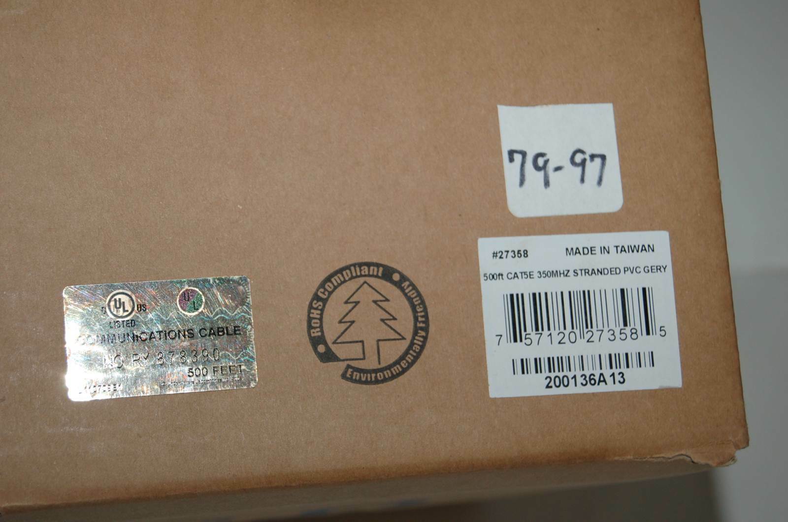 C2G 500ft Cat5E UTP 350 MHz Stranded PVC CM Rated Cable Gray ANSI/TIA-568-C.2
