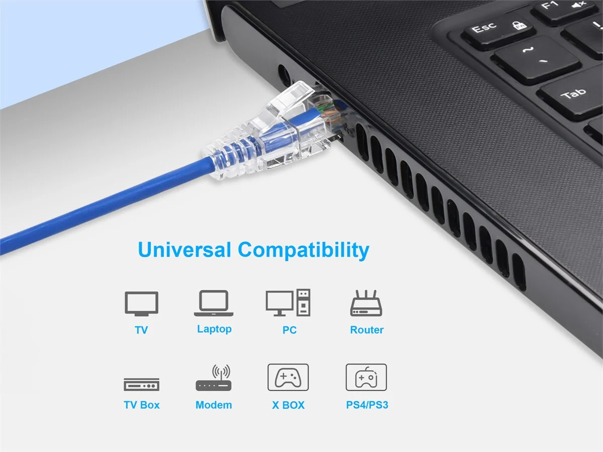 Monoprice Cat6 Ethernet Patch Cable – 3 feet – Blue | Snagless RJ45 Stranded