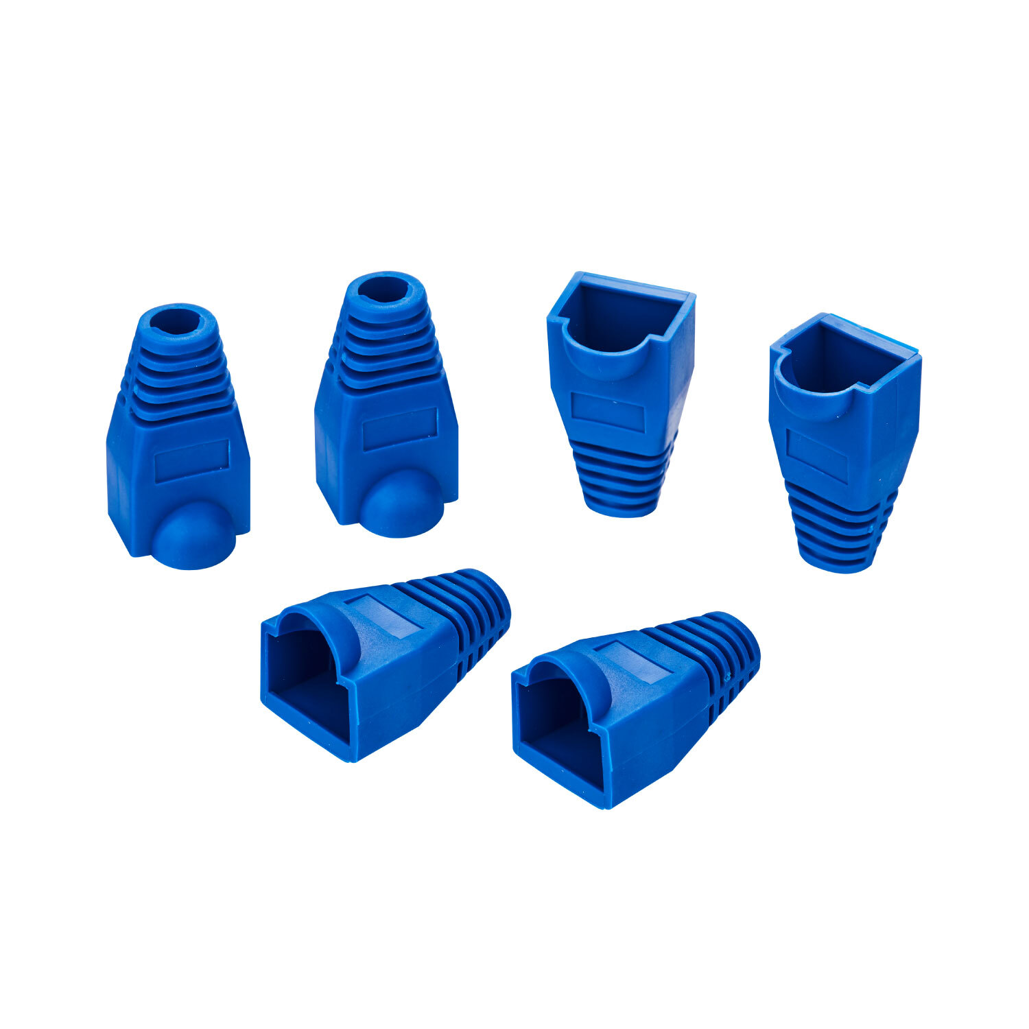 RJ45 Strain Relief Boot Blue Cat5e/Cat6 End Cap Ethernet Cable Plug Cover LOT