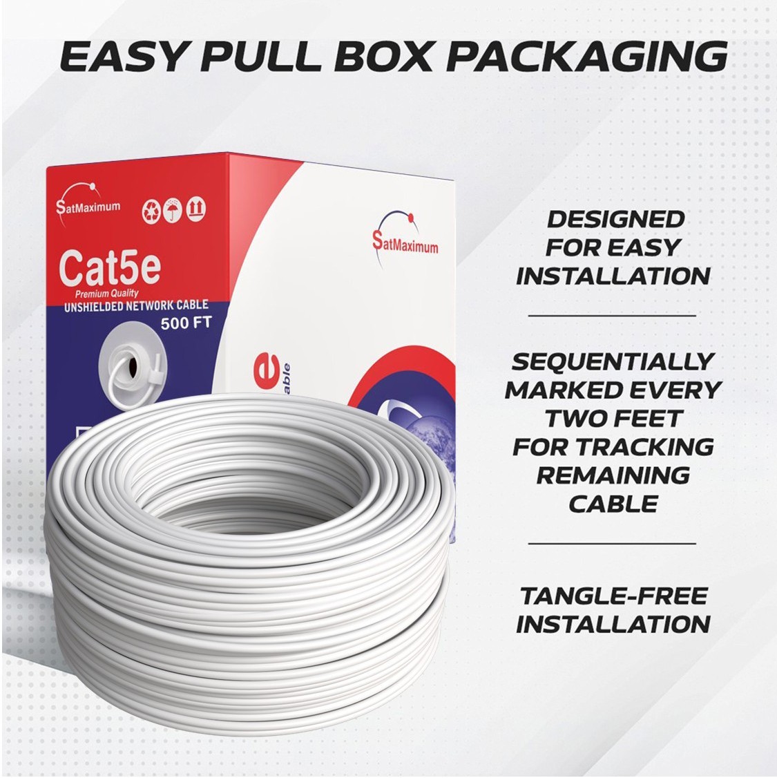 500ft CAT5e UTP Ethernet Network Cable 24AWG LAN RJ45 CCA Solid Bulk Wire White