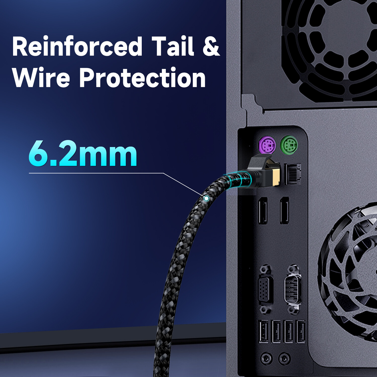 Cat 8 Braided Ethernet Cable RJ45 Super Speed 40Gbps 2000Mhz LAN Network Lot