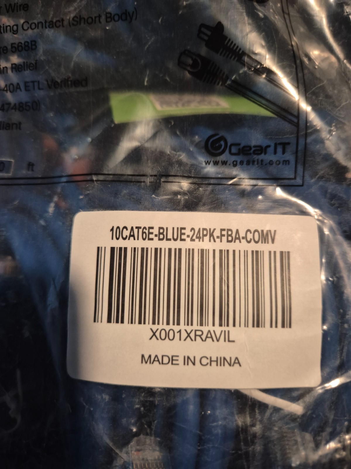 New 24 pack Cat 6 ethernet cables 10 feet long made of PURE COPPER