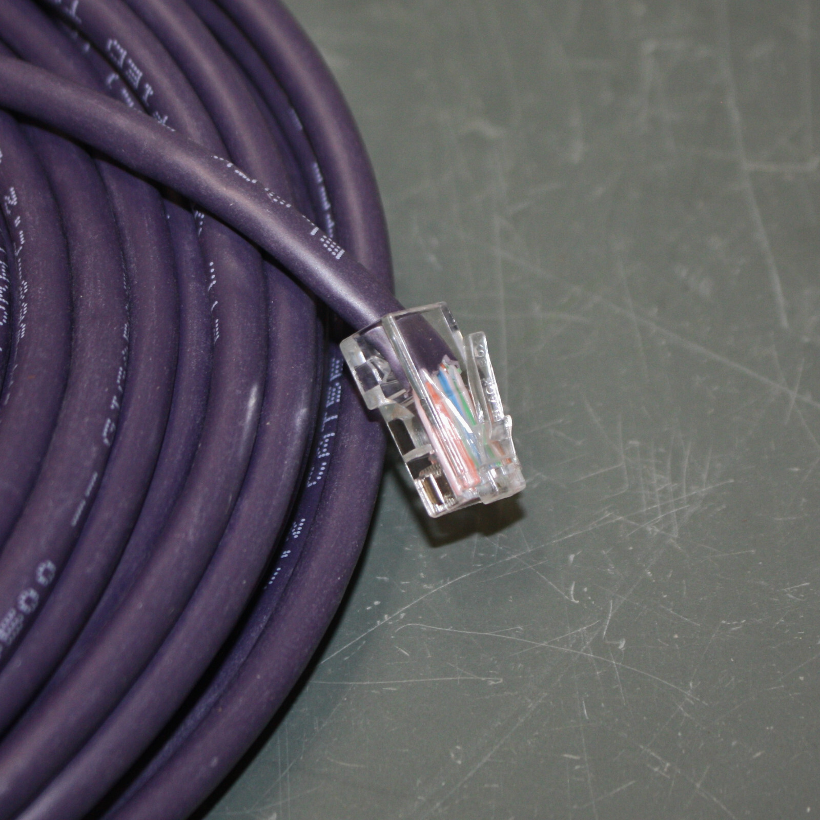 (8) Black Box CAT5e Premium Patch Cable, 50ft Ethernet Cord, Purple, 350 MHz