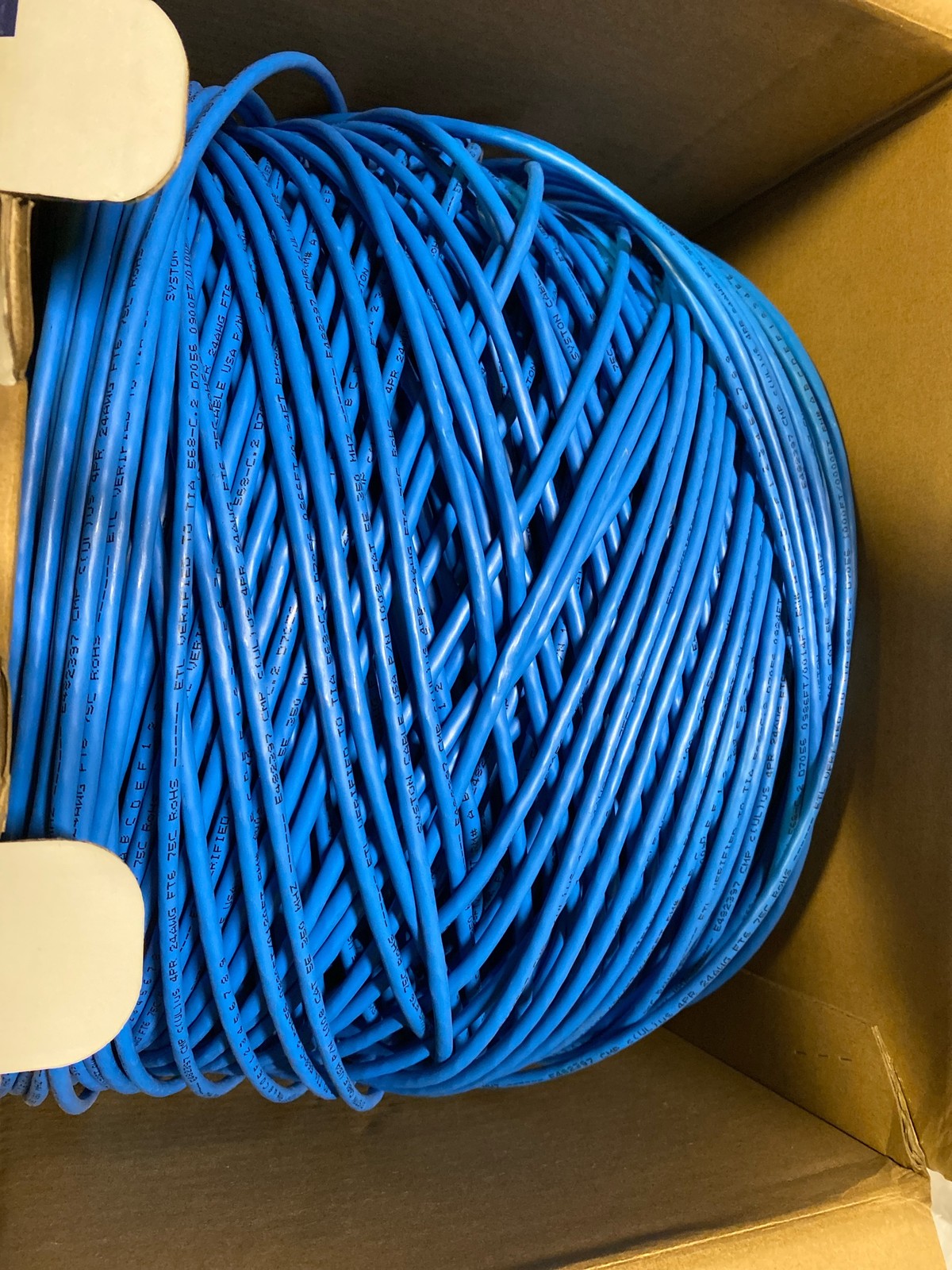 Cat 5e Ethernet Cable 1000 FT 24AWG Outdoor/Indoor CMP, No Ends, Heat Resistant