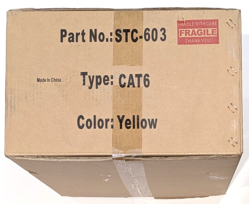 Smartech Cables CAT6 UTP CMP Networking Cable, CCA, 23 AWG, 1000 Feet, Yellow
