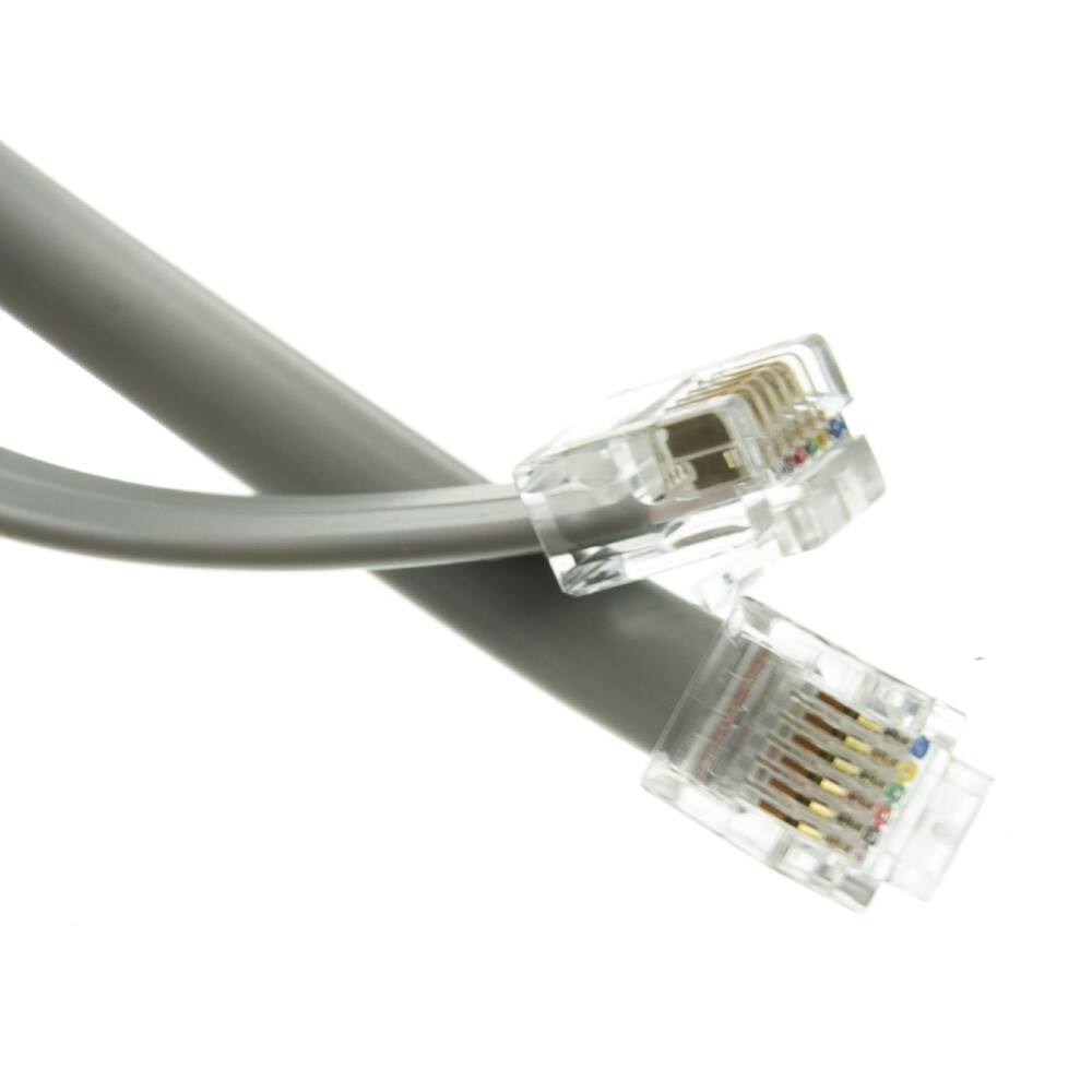 7ft RJ12 Silver Satin Telephone Cord (Data), 6P/6C 8102-66107