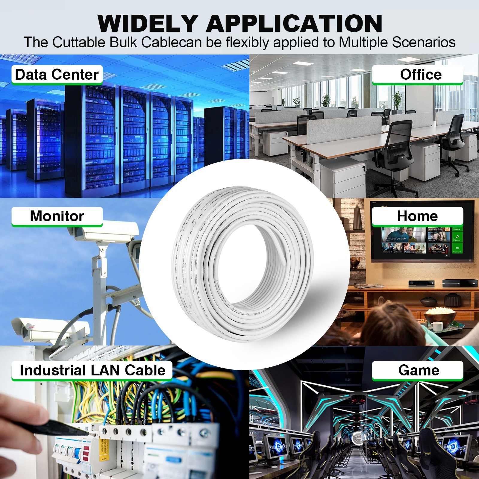 1000ft Cat6 Ethernet Cable 23AWG Solid Coppe UTP 550MHZ Network Bulk Wire Lan