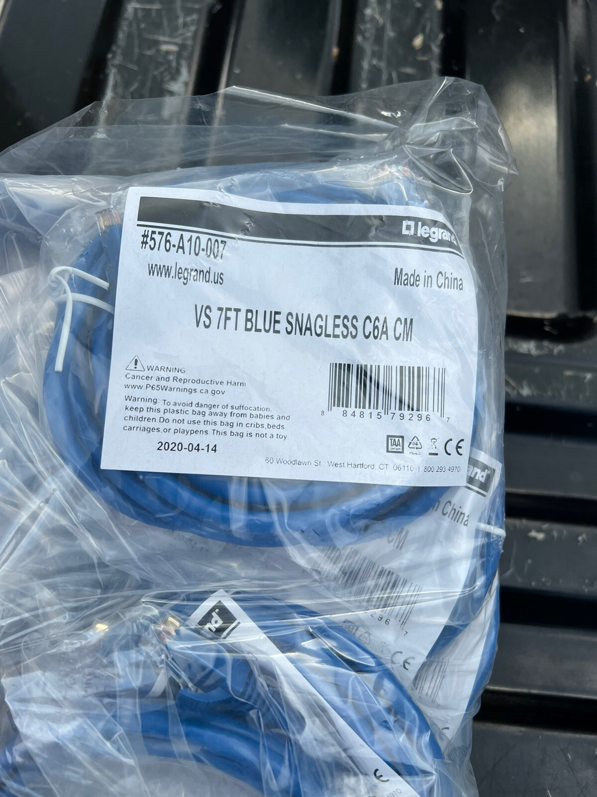 4 Lot Of Legrand 7Ft CAT6 Snagless Blue Ethernet Cable. 4 x 7ft Patch Cable