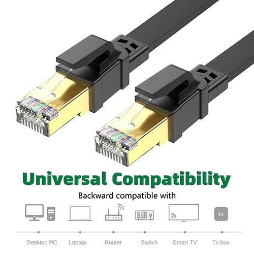 WEISUDA Ethernet Cable Cat8 RJ45 Internet Network Patch Cord for Laptop Router