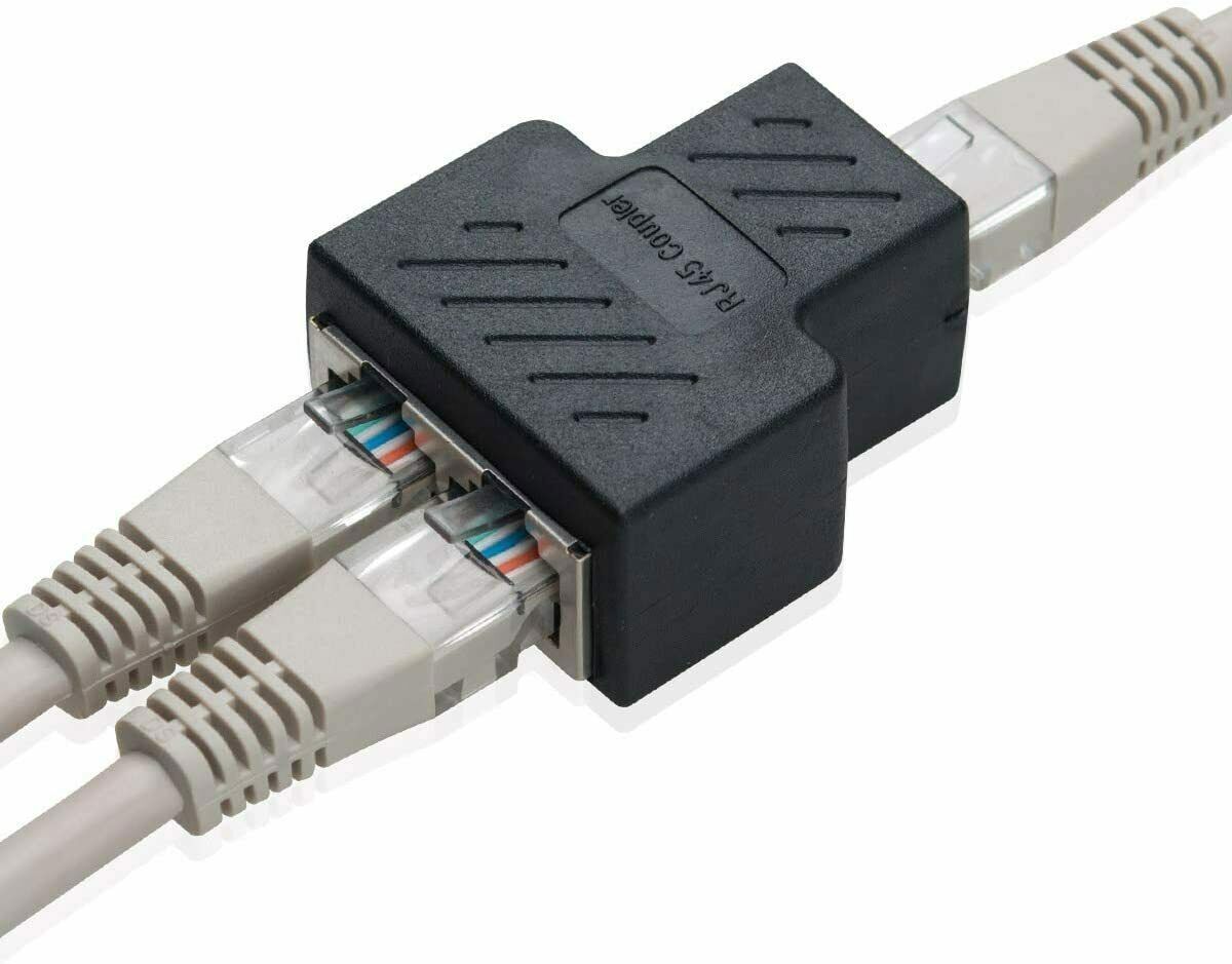 RJ45 Splitter Adapter 1-2 Way Dual Female Port Connector Plug LAN Ethernet Cable