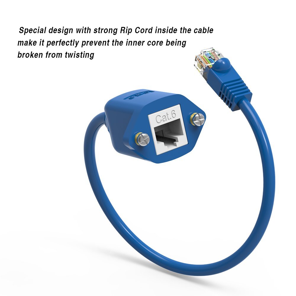 1-25FT CAT6 RJ45 Male to Female Network LAN Ethernet Panel Mount Extension Cable