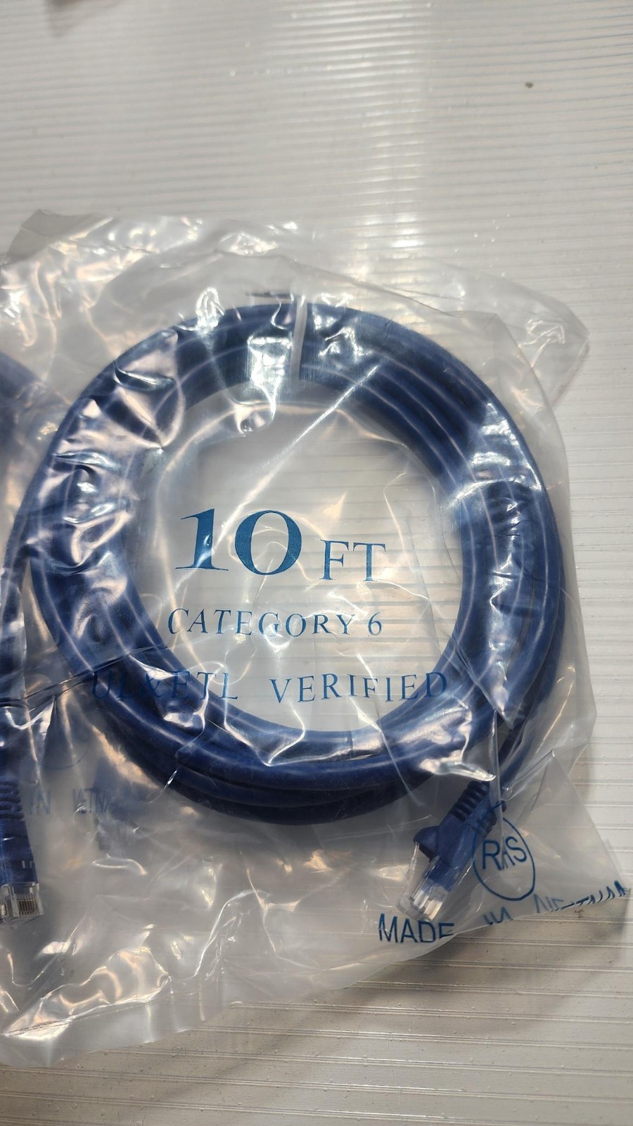 10ft Category 6 Ethernet Cable CAT 6 UL & ETL Verified RoHS NEW- Lot of 7