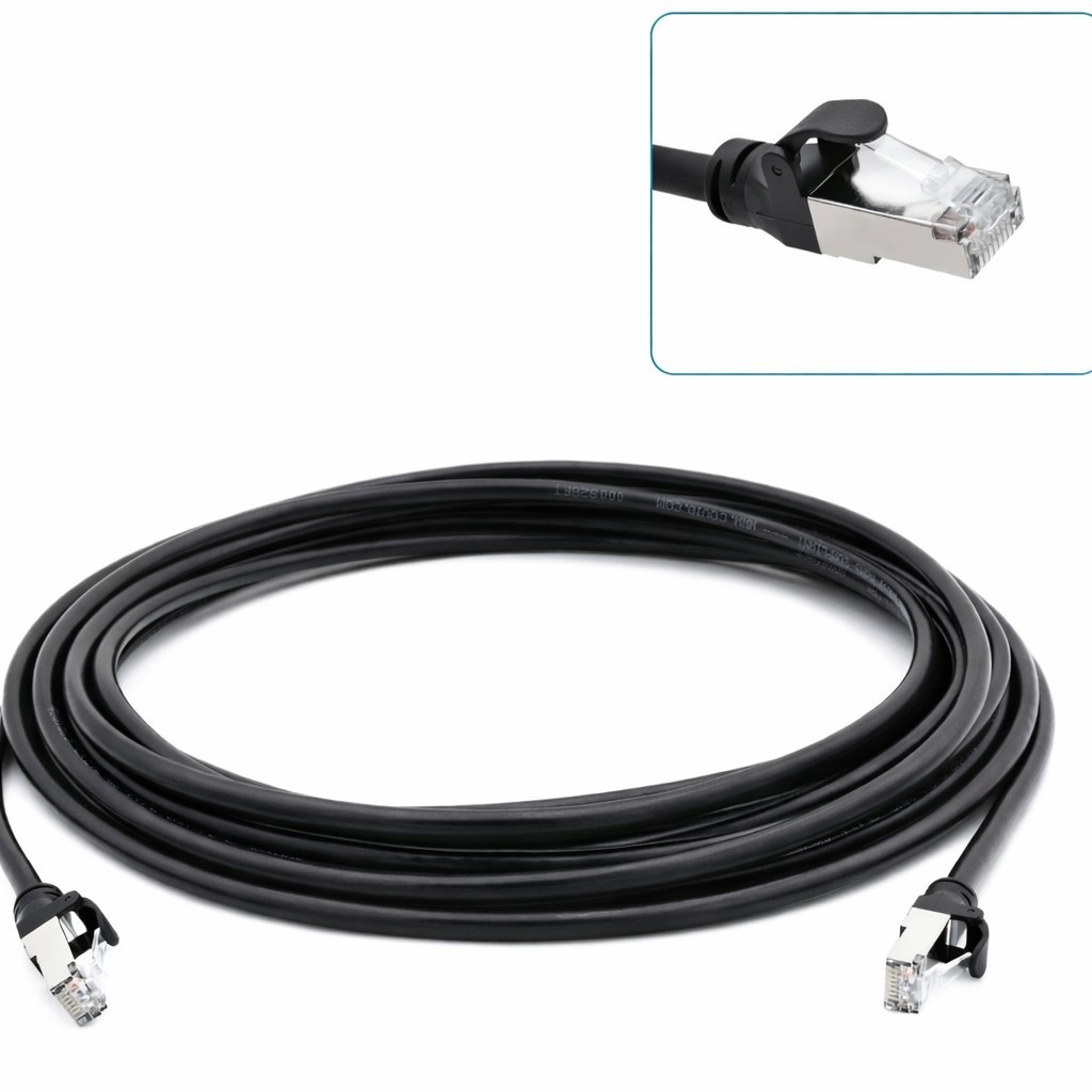 Cat6a 10gbps Plenum Sheilded 75ft c6af26-rj-bk-75 New Covid ethernet & HDBaseT