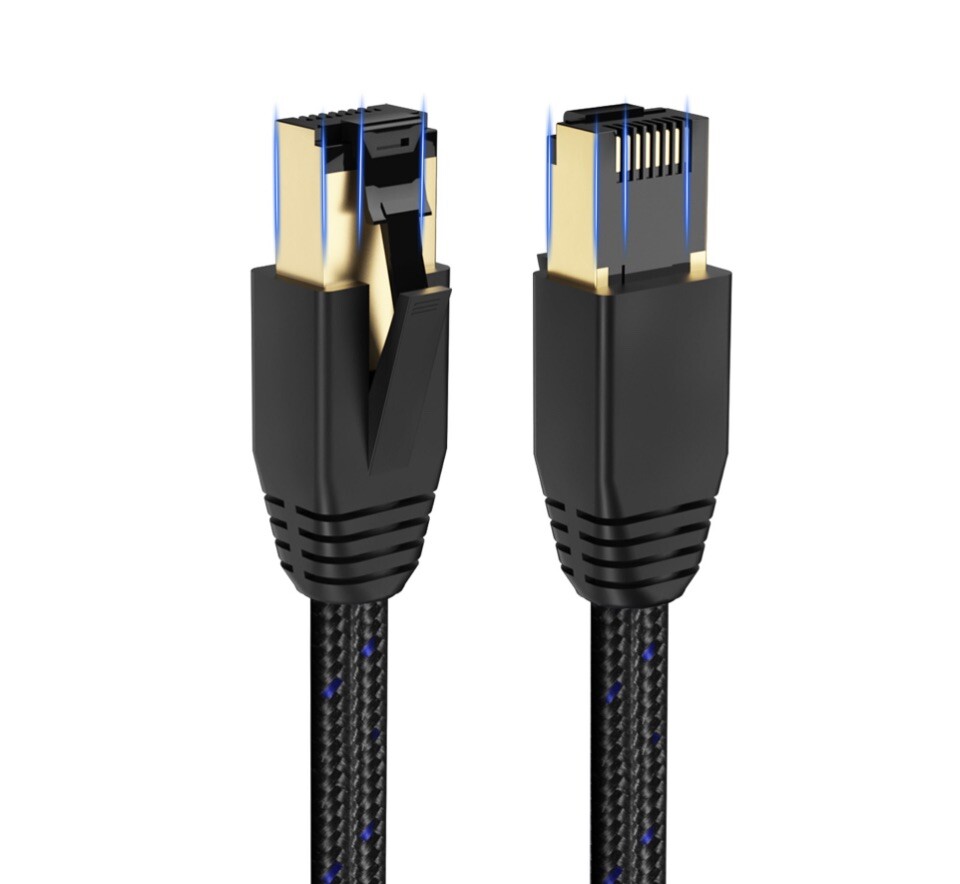 20ft Flat Cat 8 Ethernet Cable Indoor&Outdoor for Modem/Router/Gaming/PC S/FTP