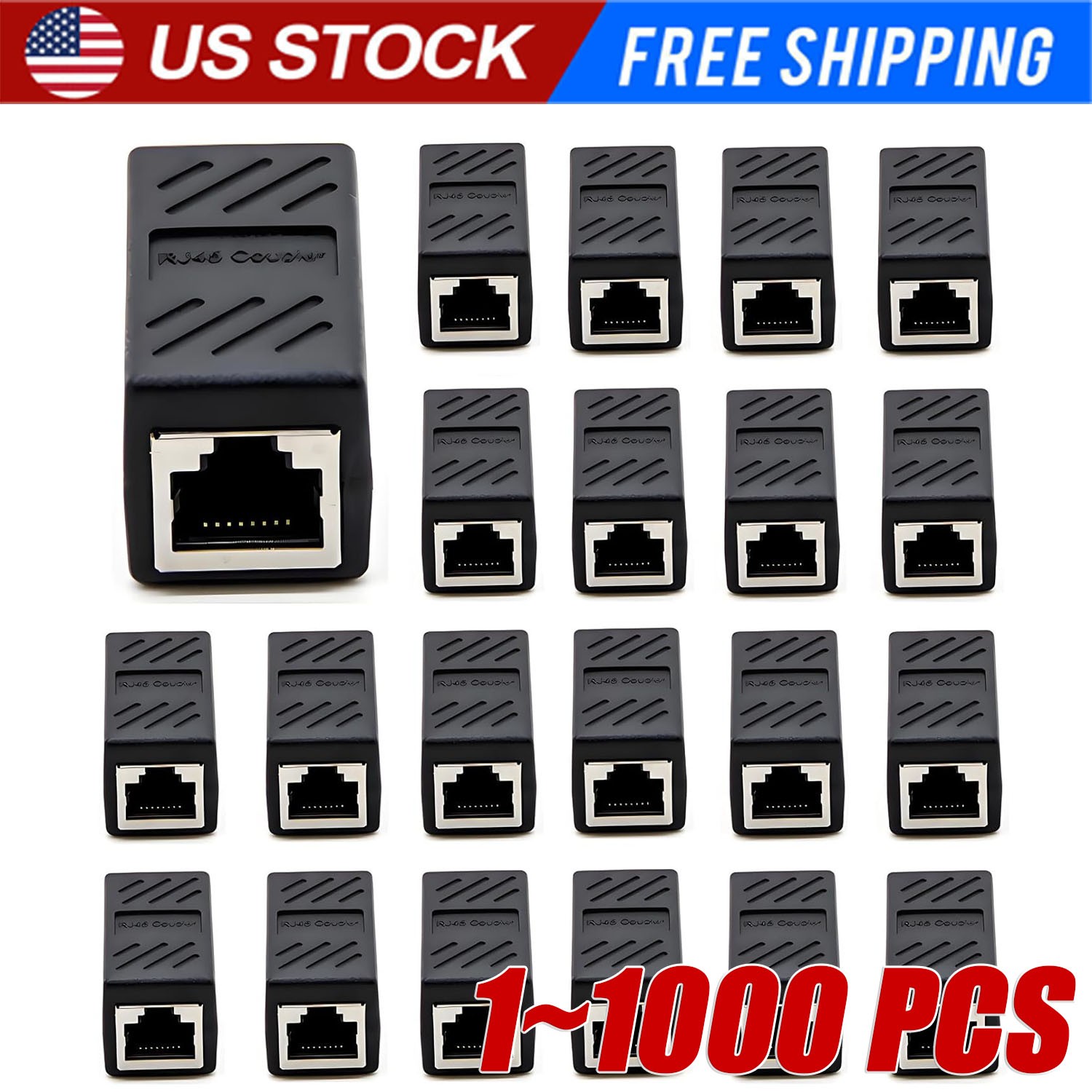 RJ45 Inline Coupler Cat7 Cat6 Cat5e Cat5 Ethernet LAN Network Cable Adapter Lot