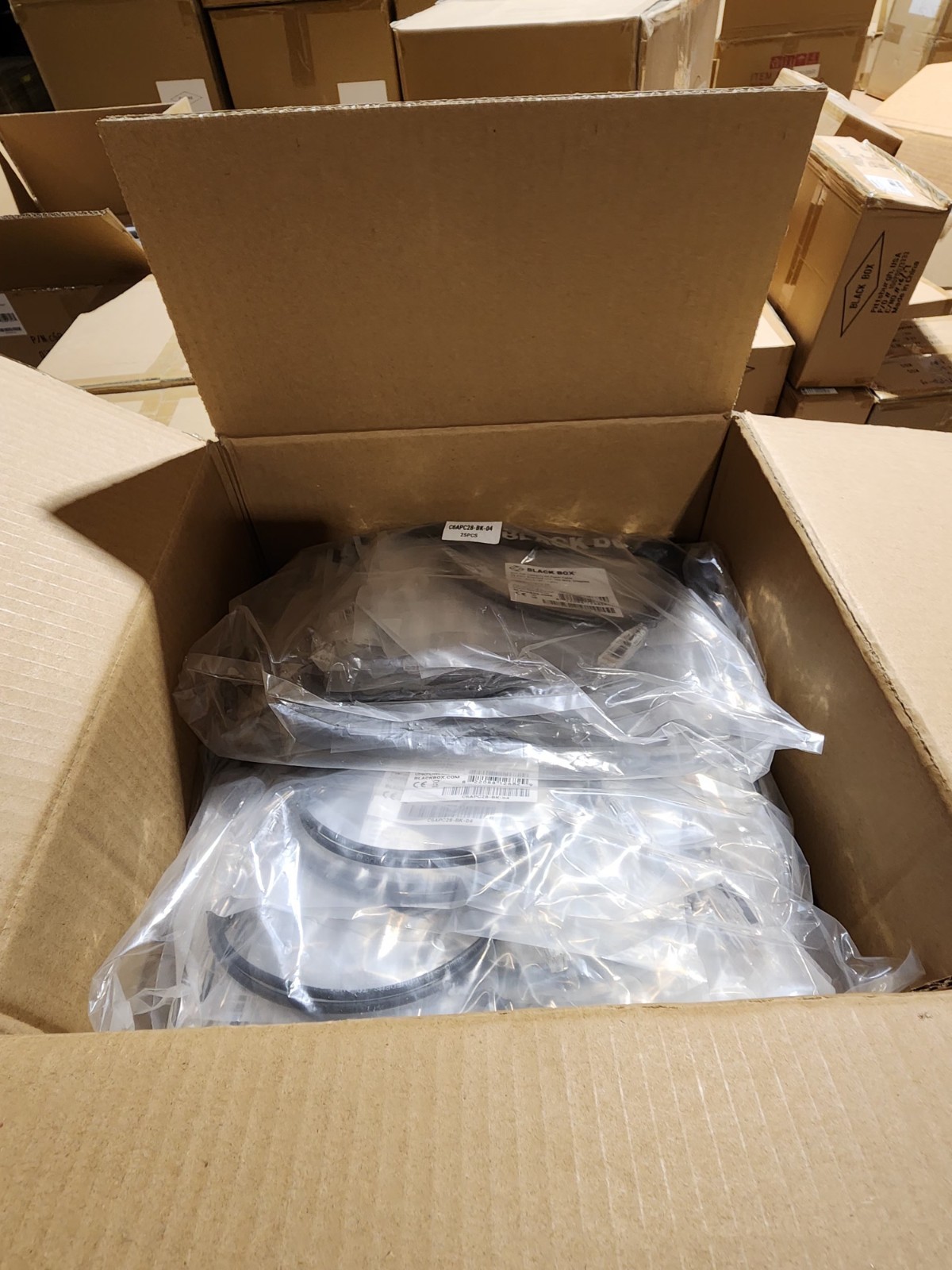 50 Pack 4ft Black – Black Box Slim-Net Cat 6A Patch Cable 28AWG UTP Snagless