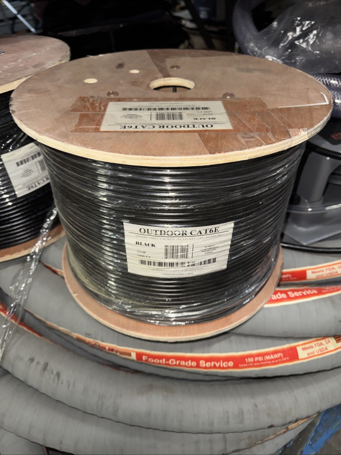 Outdoor Direct Burial CAT 6E 600 MHz Solid Copper Gel Jacketed 1000 Ft