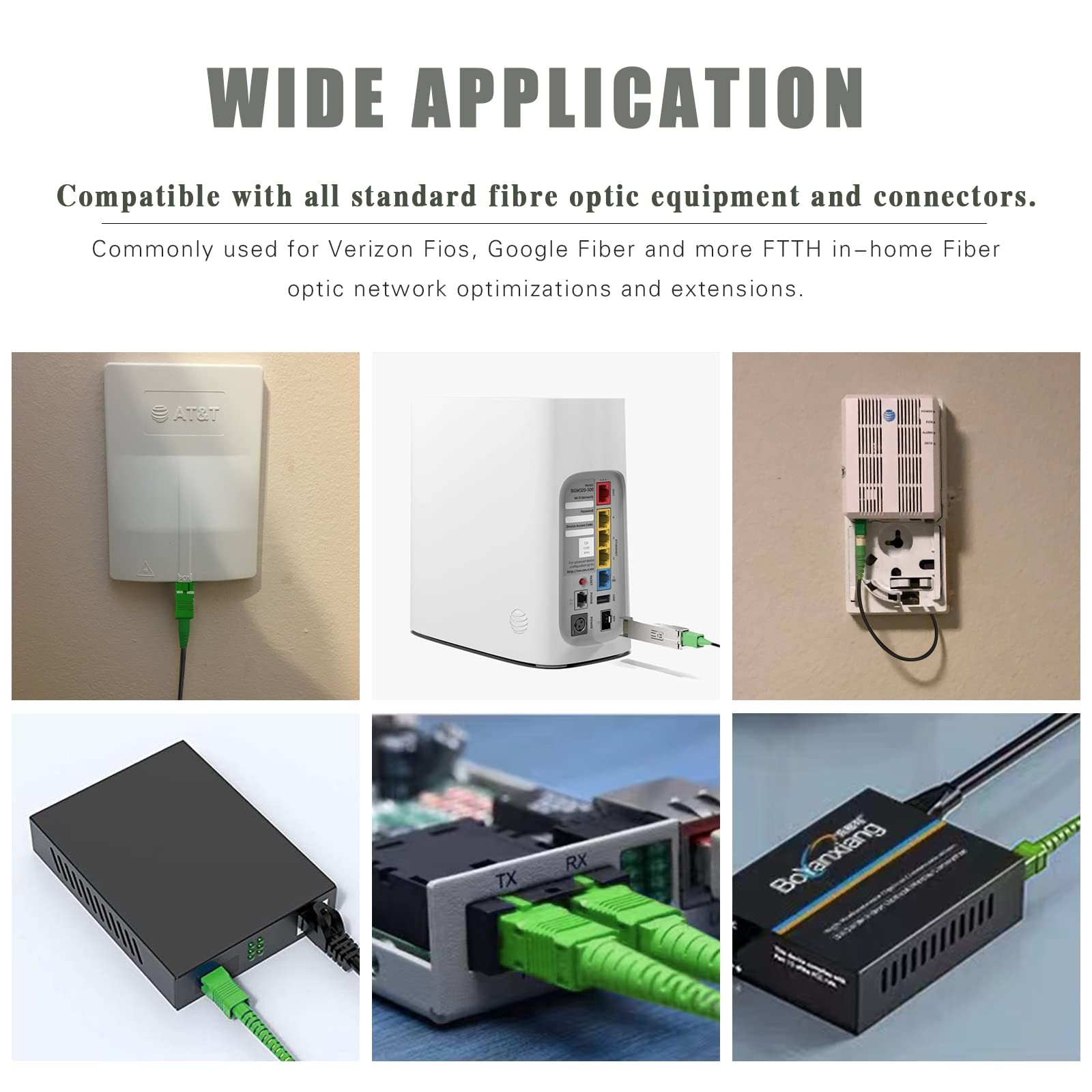 SC/APC To SC/APC Fiber Optic Cable Armored Single Mode 9/125um OS1/OS2 1M