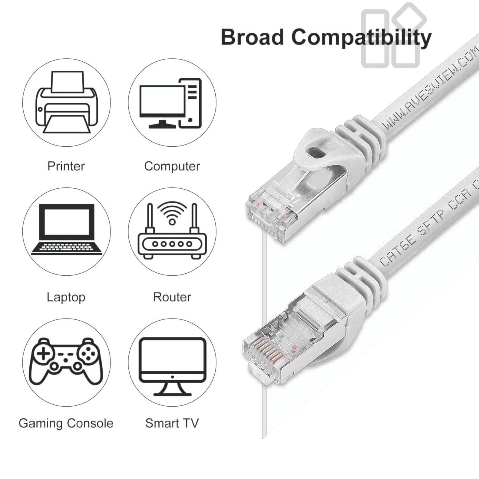CAT 6 Shielded Ethernet Cable 25 FT, Indoor High-Speed (SFTP) 10Gbps Snagless…