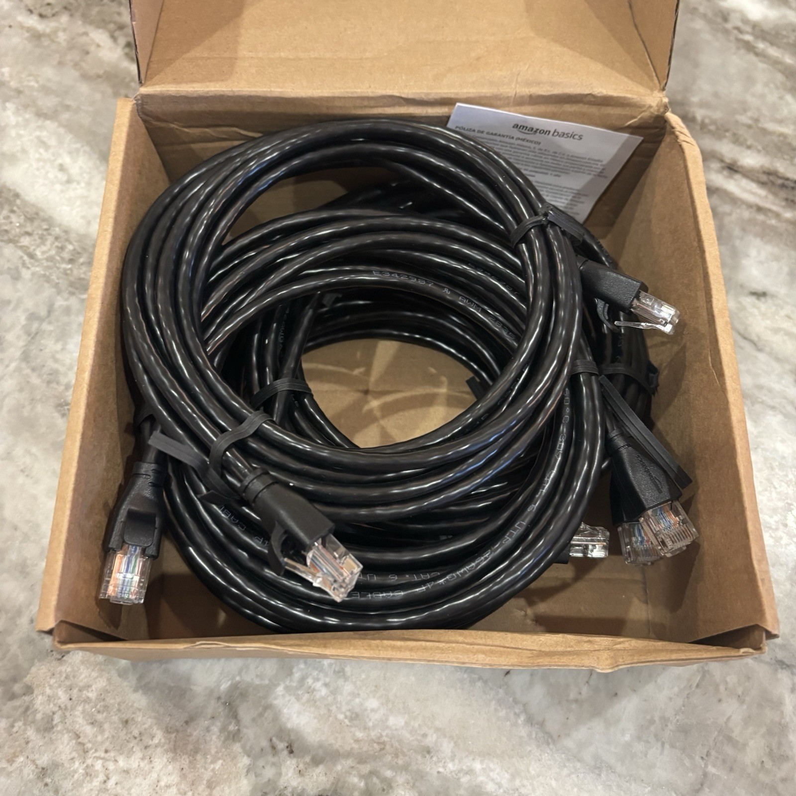 5-pack – RJ45 CAT-6 Ethernet Patch Internet Cable – Black – 10 ft/3 m NEW