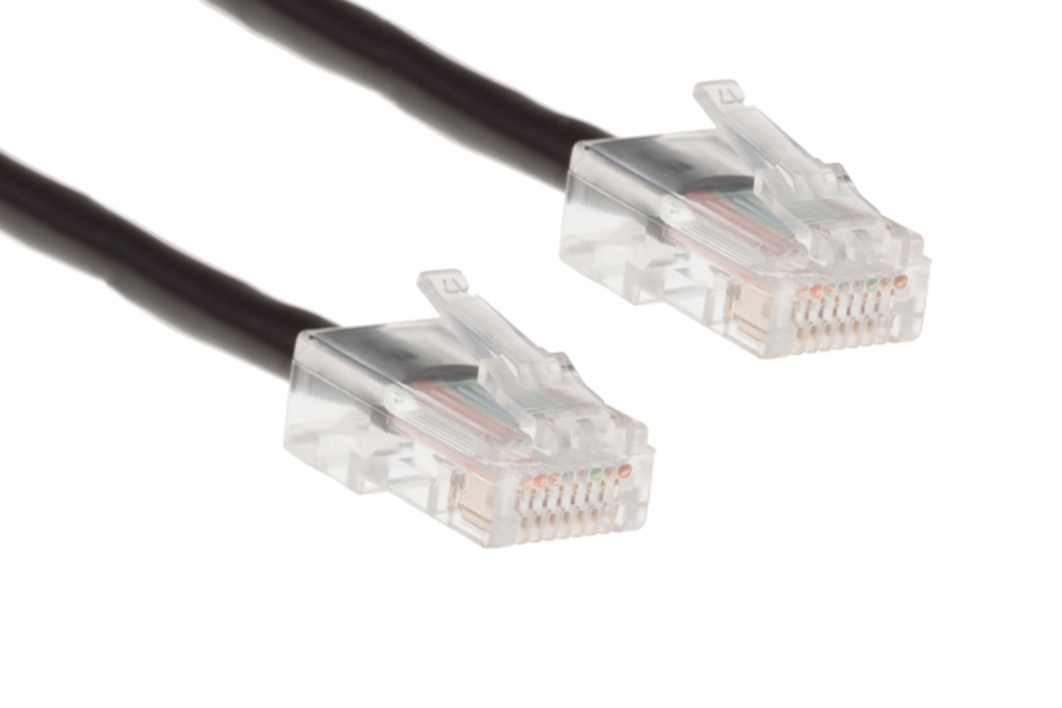 CAT5e Ethernet Patch Cable, Non-Booted, 2 Foot, Black – Lifetime Warranty