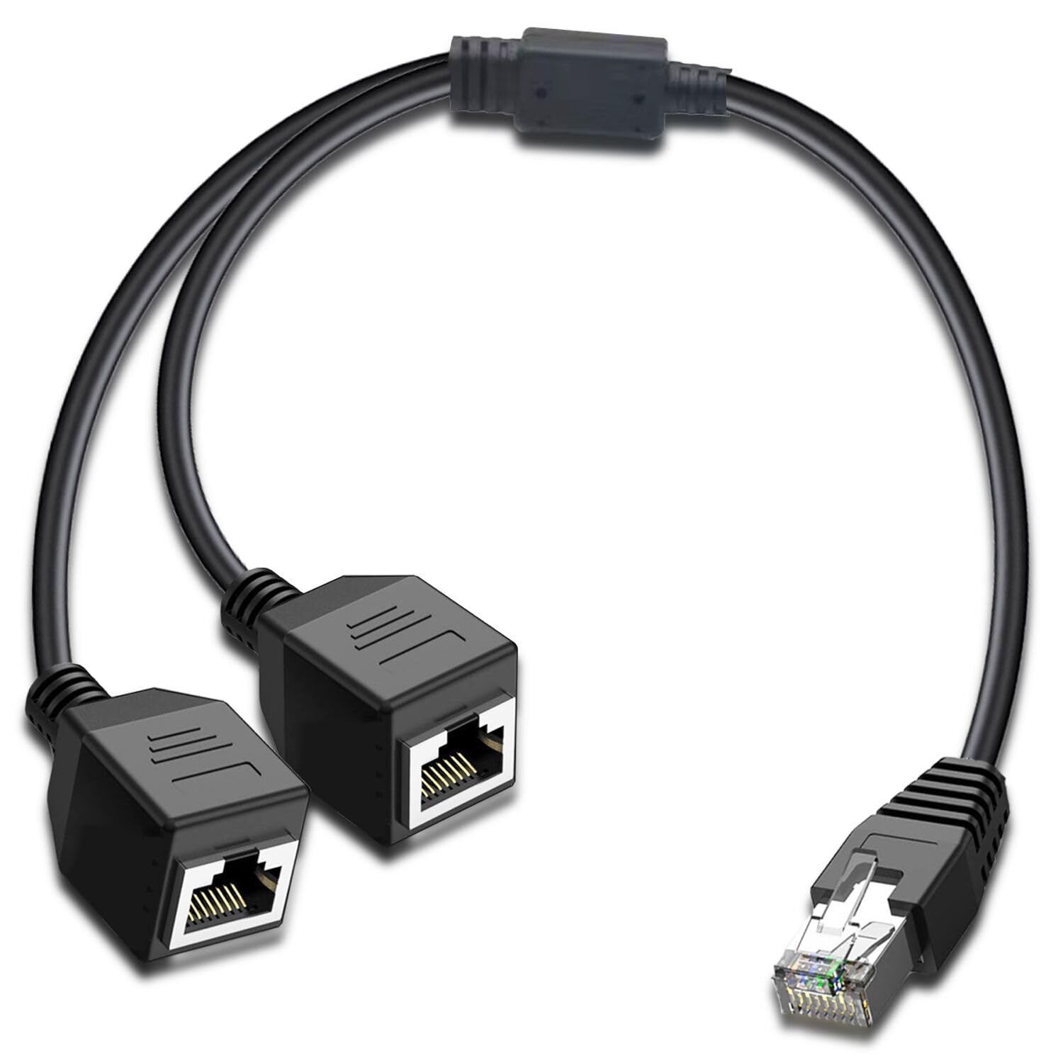 Ethernet Splitter 1 to 2, RJ45 Internet LAN Network Splitter Adapter 1 Male t…