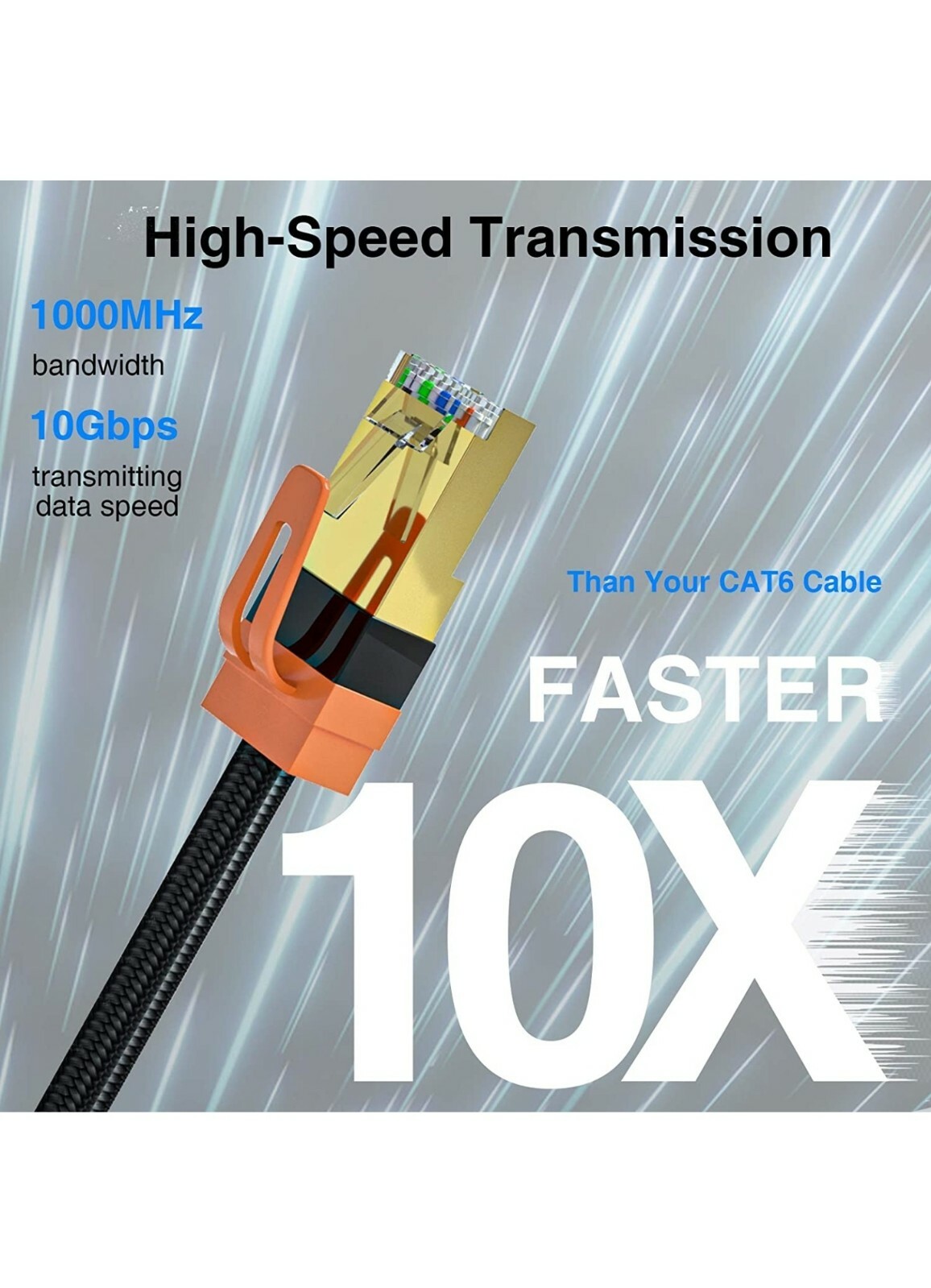 49FT CAT7 CAT 7 Flat Ethernet Cable LAN RJ45 Internet Router Patch Cord