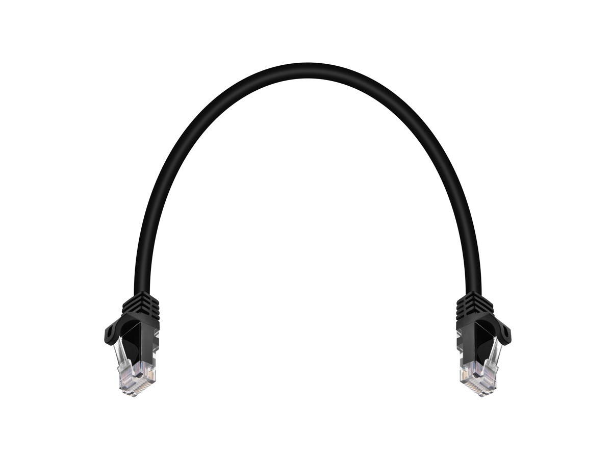 Monoprice Cat6 Ethernet Patch Cable – 1ft – Black (12-Pack) 550MHz, UTP, 24AWG