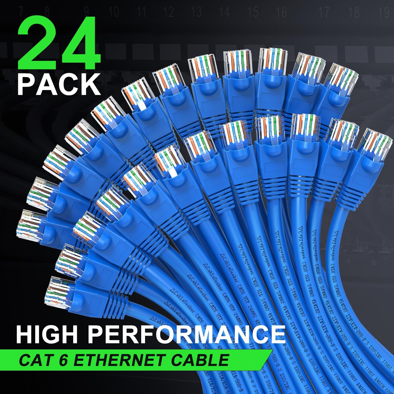 Cat 6 Patch Cables 1 ft 24-Pack – Cat 6 Ethernet Cable Snagless RJ45 Cat 5e C…