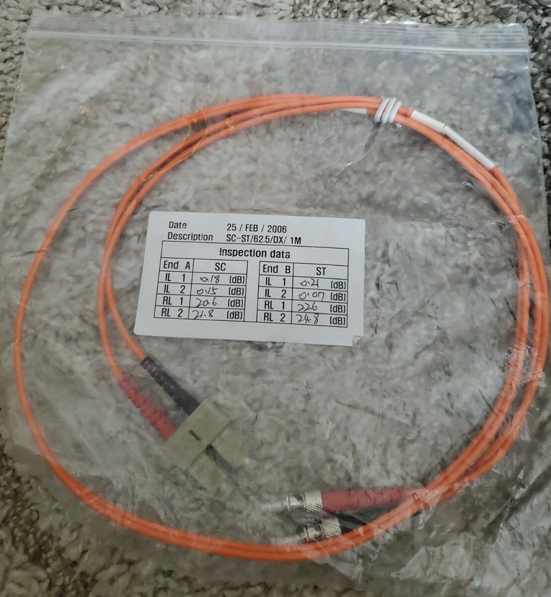 NTW Networking the World 550/ST/SC-03MD 1 Meter ST / SC MM Dup 3.pmm*2 62.5/DX