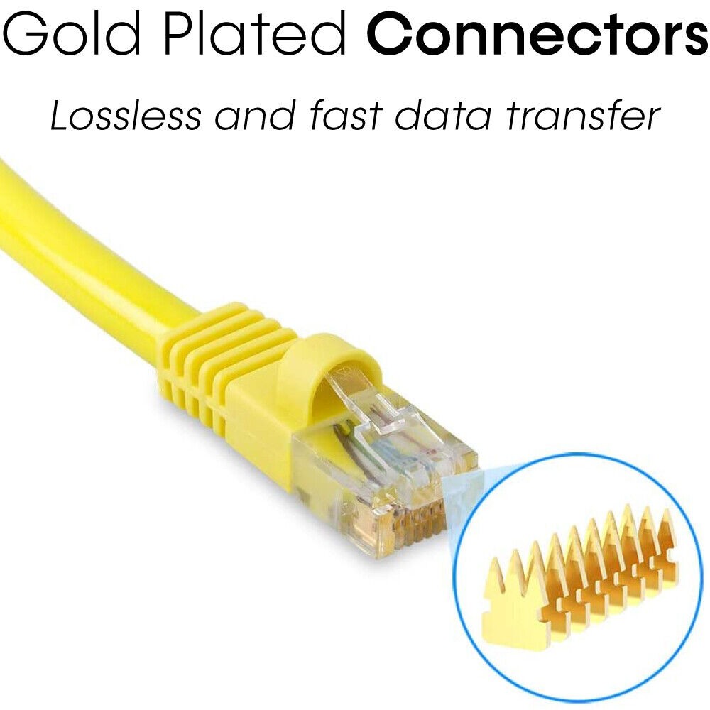 Yellow Cat5e Cable RJ45 Ethernet Patch Cord Router Cable LAN Network Wire Lot