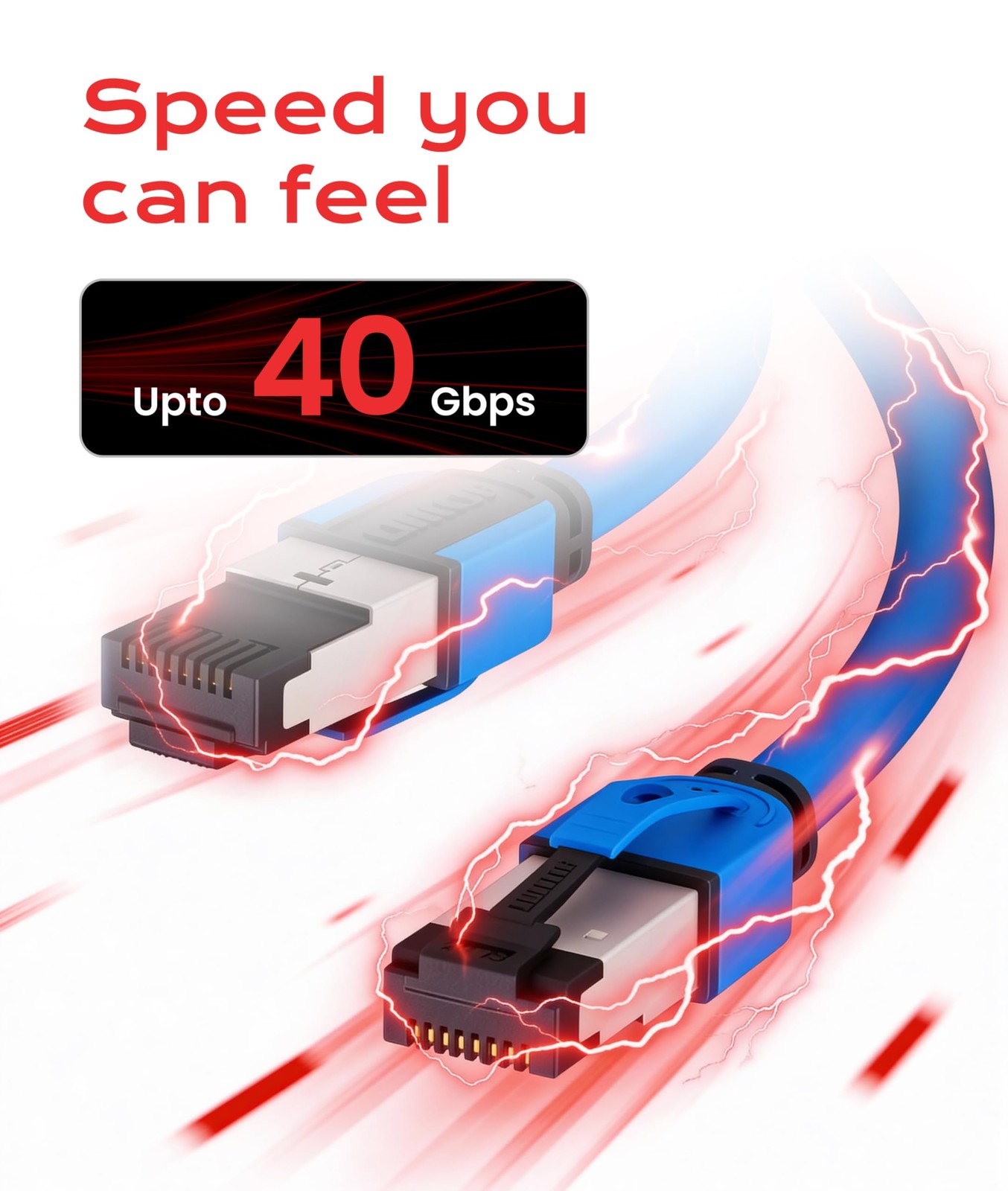 LINKUP Cat 8 Ethernet Cable | Long Internet Cord | High Speed LAN 7ft, Blue