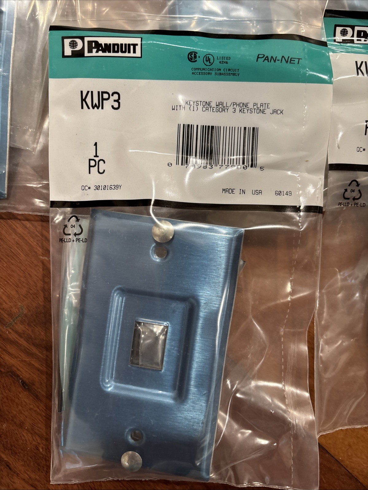 10 Panduit KWP3 Keystone Wall Phone Plate 1-Pack Category 3 Keystone Jack