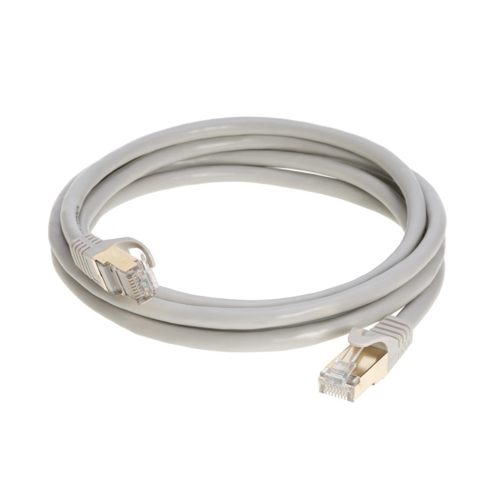 3-Pack CAT7 S/FTP Ethernet Patch Cord 600MHz Network Cable 6FT-200FT Gray Lot