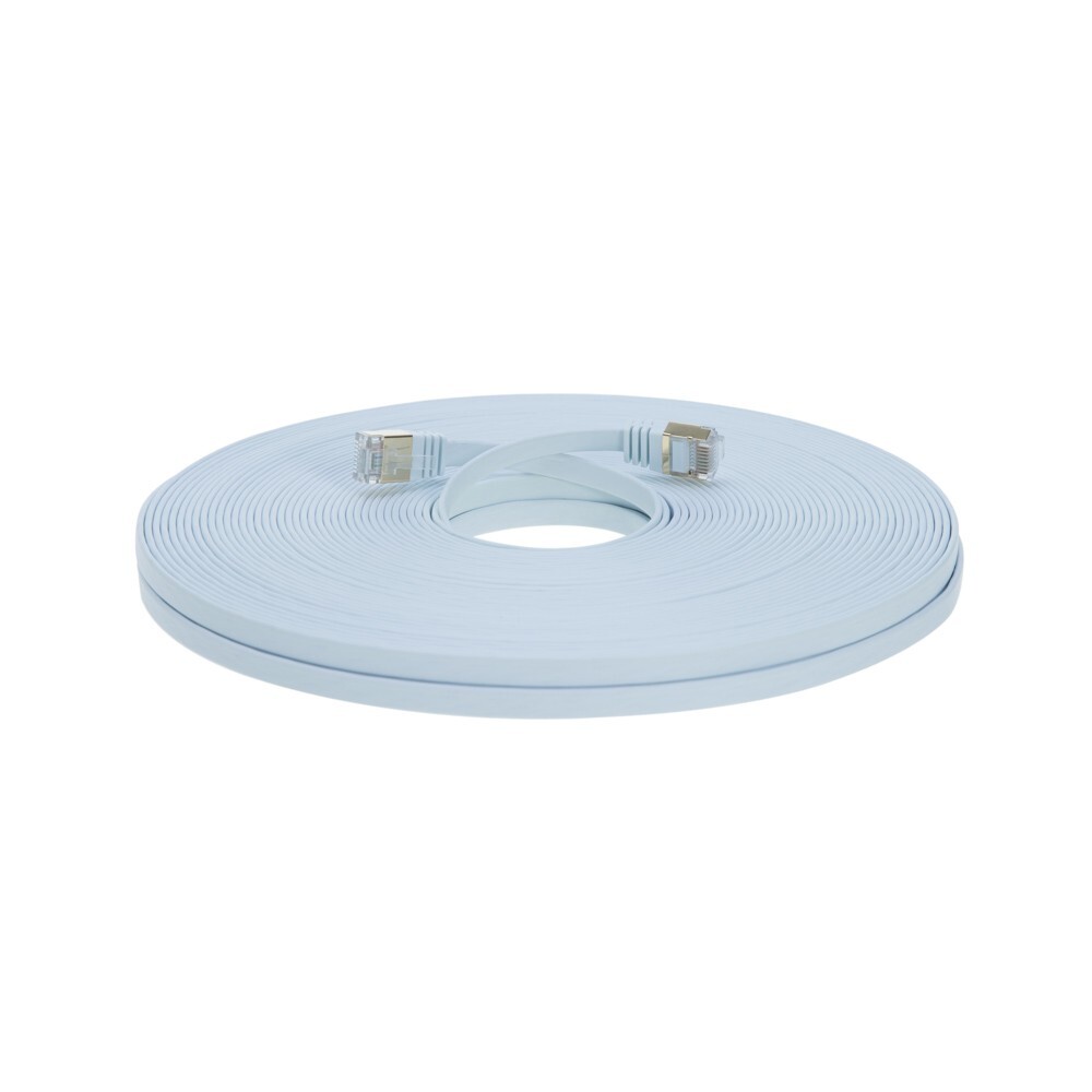 CAT7 SFTP Ethernet Patch Cable Flat Cord 10Gbps 6FT-100FT White Multi-Pack LOT