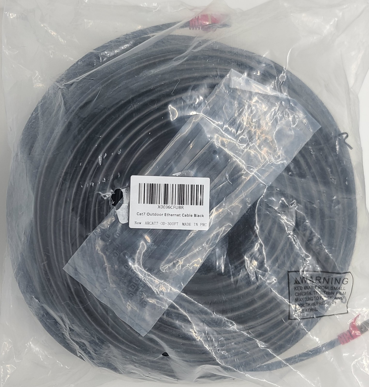 Cat 6E Cat 7 Outdoor Ethernet Cable 300 Ft, 10Gbps Heavy-Duty Shielded Internet