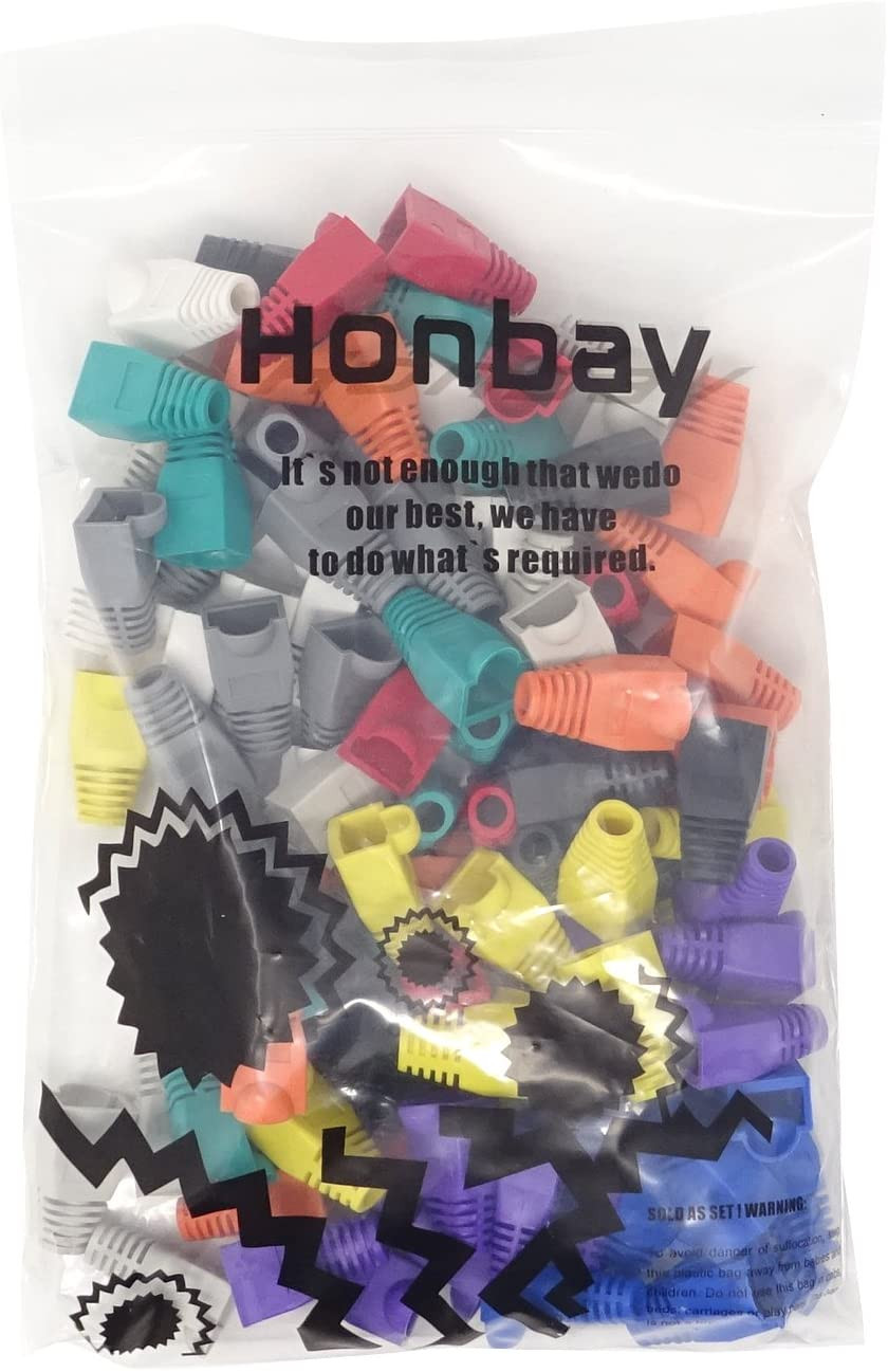 100 Pack Cat5E Cat6 RJ45 Ethernet Network Cable Strain Relief Boots Plug Cover