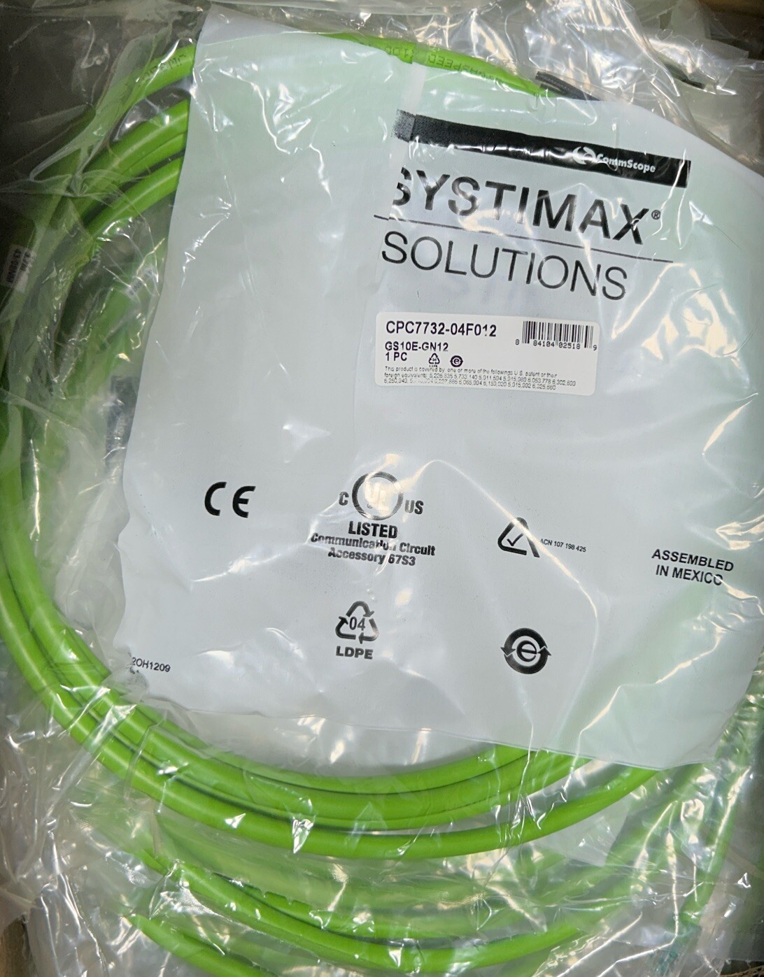 Systimax Cat6 Giga CPC7732-04F012- GS10E-GN12 Green Cable Buy Multiple Discount