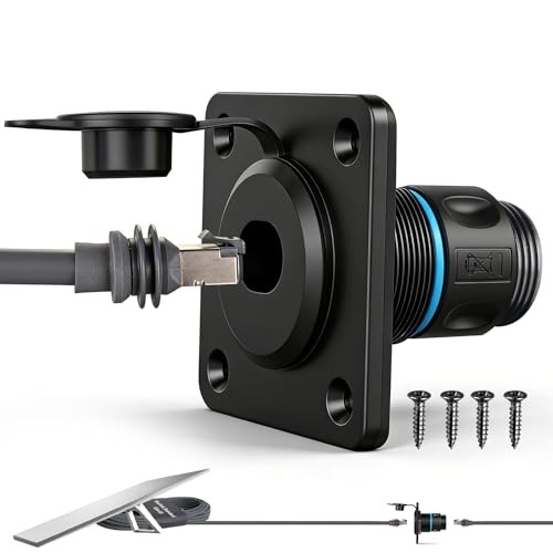 Waterproof Pass Through RJ45 Wall Socket for Starlink Gen3, CAT6 Ethernet