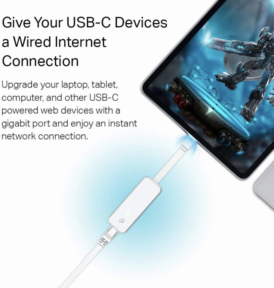 TP-Link USB C To Ethernet Adapter (UE300C) White New