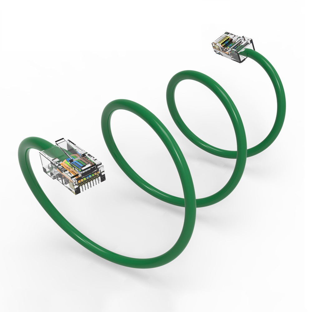 0.5Ft CAT5E UTP Ethernet Network Non Booted Cable Green
