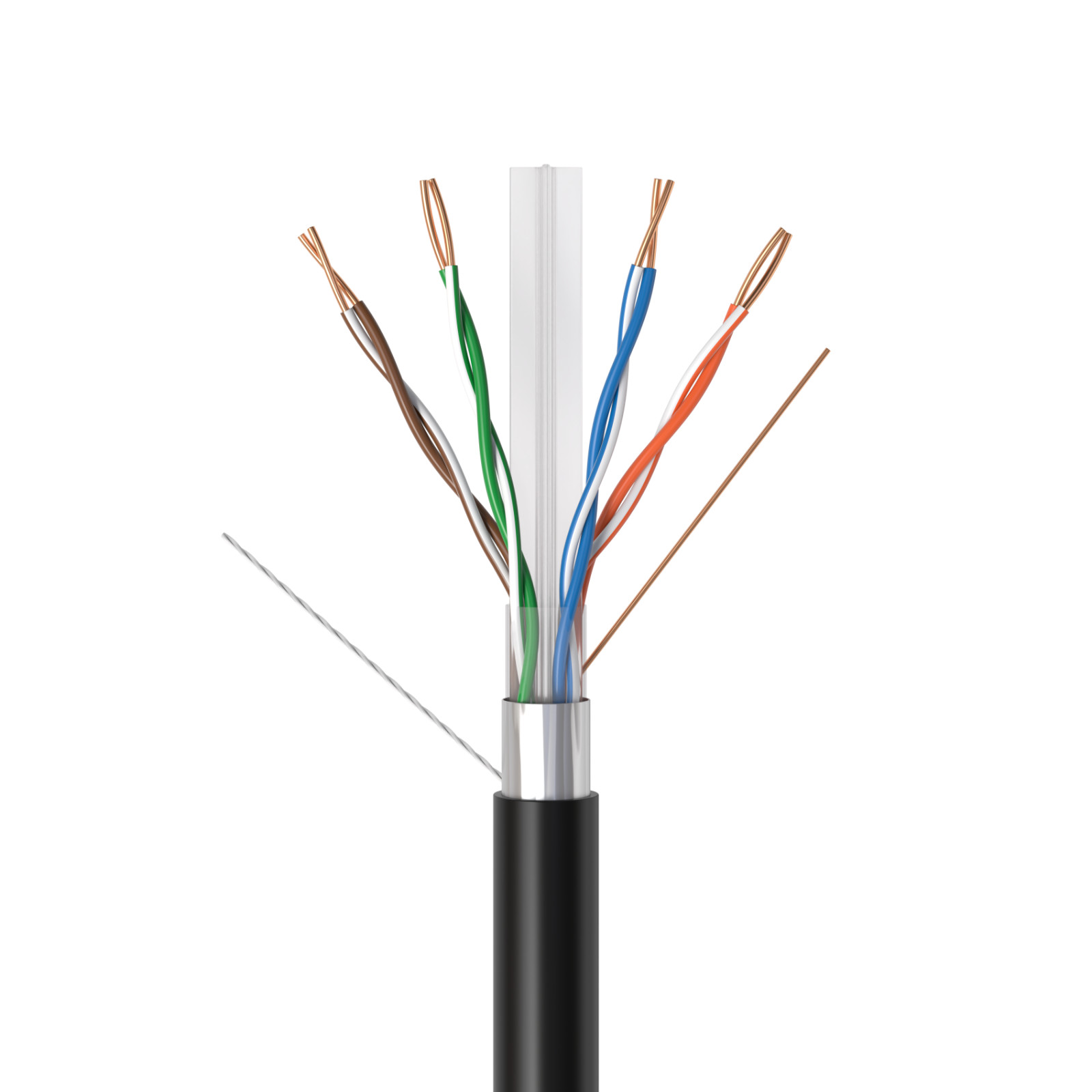 1000ft Shielded Cat6 Network Cable Outdoor Direct Burial 23AWG Bulk Ethernet FTP