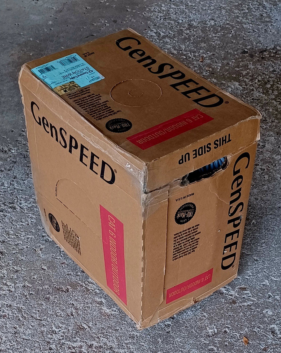 General Cable GenSPEED 6 Plenum CAT 6 Cable 23 AWG CMP White 1000ft