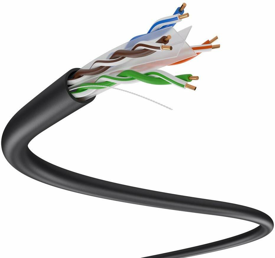 CAT6 1000FT UTP CABLE SOLID 23 AWG LAN NETWORK ETHERNET BULK WIRE 550MHz BLACK