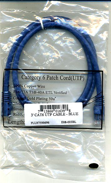 NEW 3 feet Cat 6 Molded UTP Snagless RJ45 Networking Patch CATAGORY Cable #518