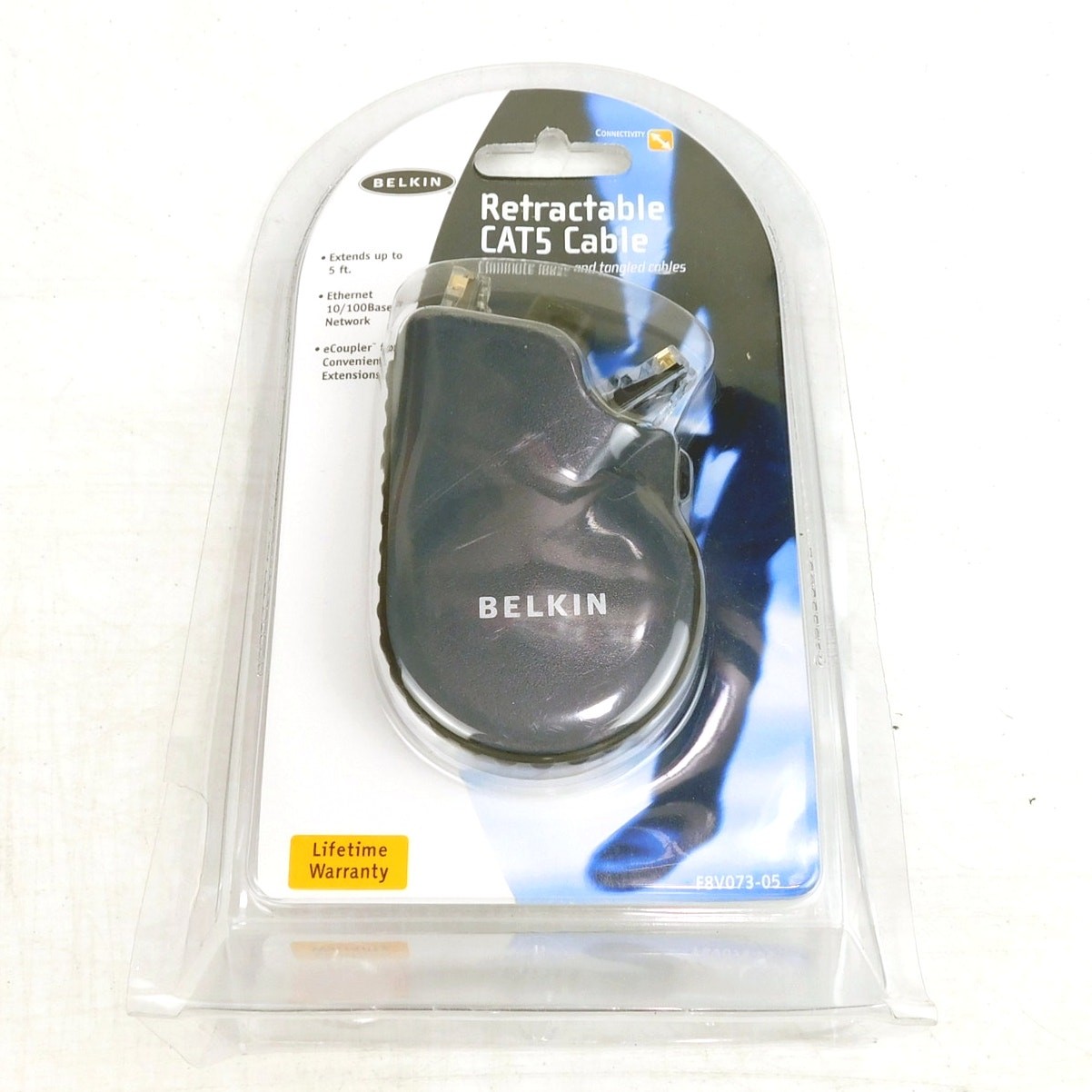 Belkin Retractable CAT5 Ethernet Cable New Factory Sealed 5 Foot RJ45 F8V073-05