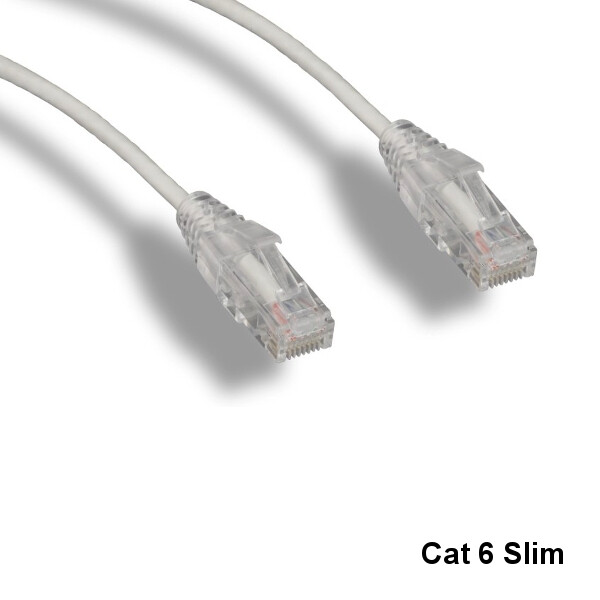 Kentek White 1ft Slim Cat6 UTP Patch Cable 3.6MM 550MHz RJ45 Pure Copper RJ45